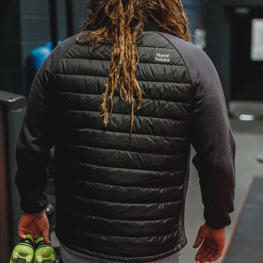 Hard Yakka Apex Hybrid Insulated Jacket | Men's Black Fleece-Lined Jacket