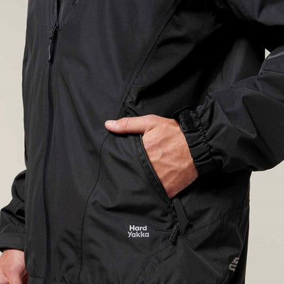 Hard Yakka Men's Orbit Waterproof Jacket Black