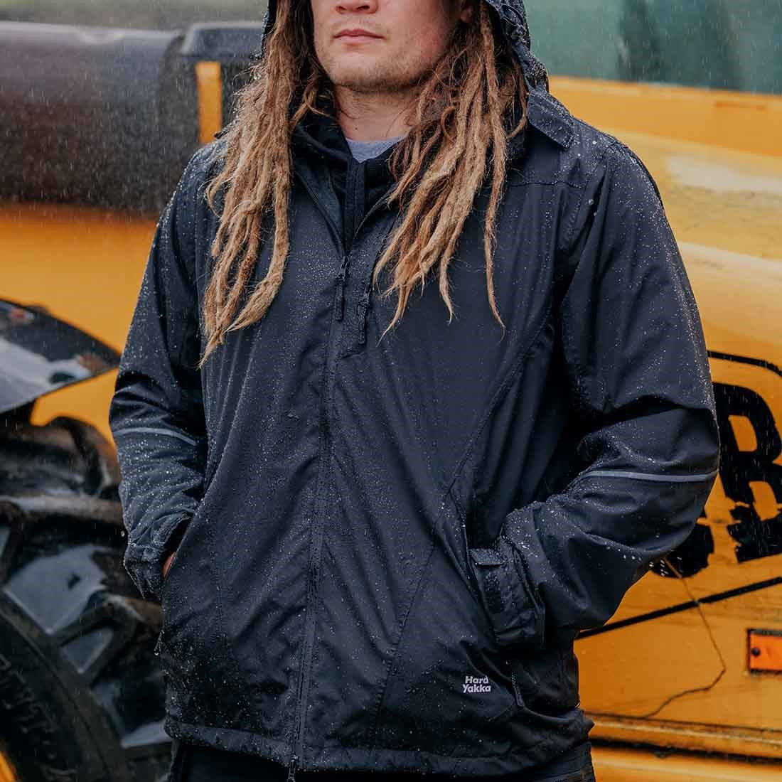 Hard Yakka Men's Orbit Waterproof Jacket Black
