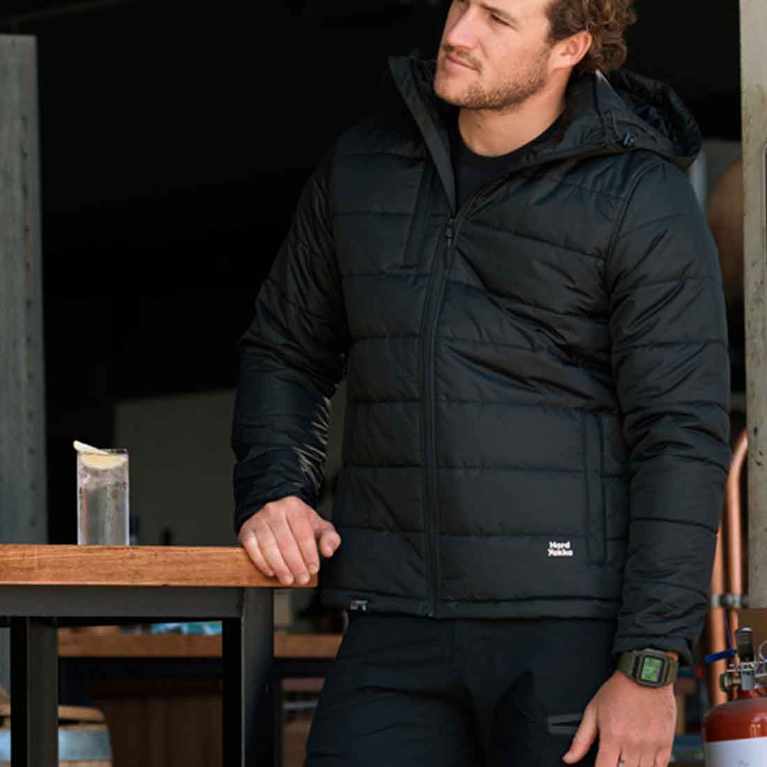 Hard Yakka Puffa 2.0 Insulated Jacket | Men's Black Puffa Jacket