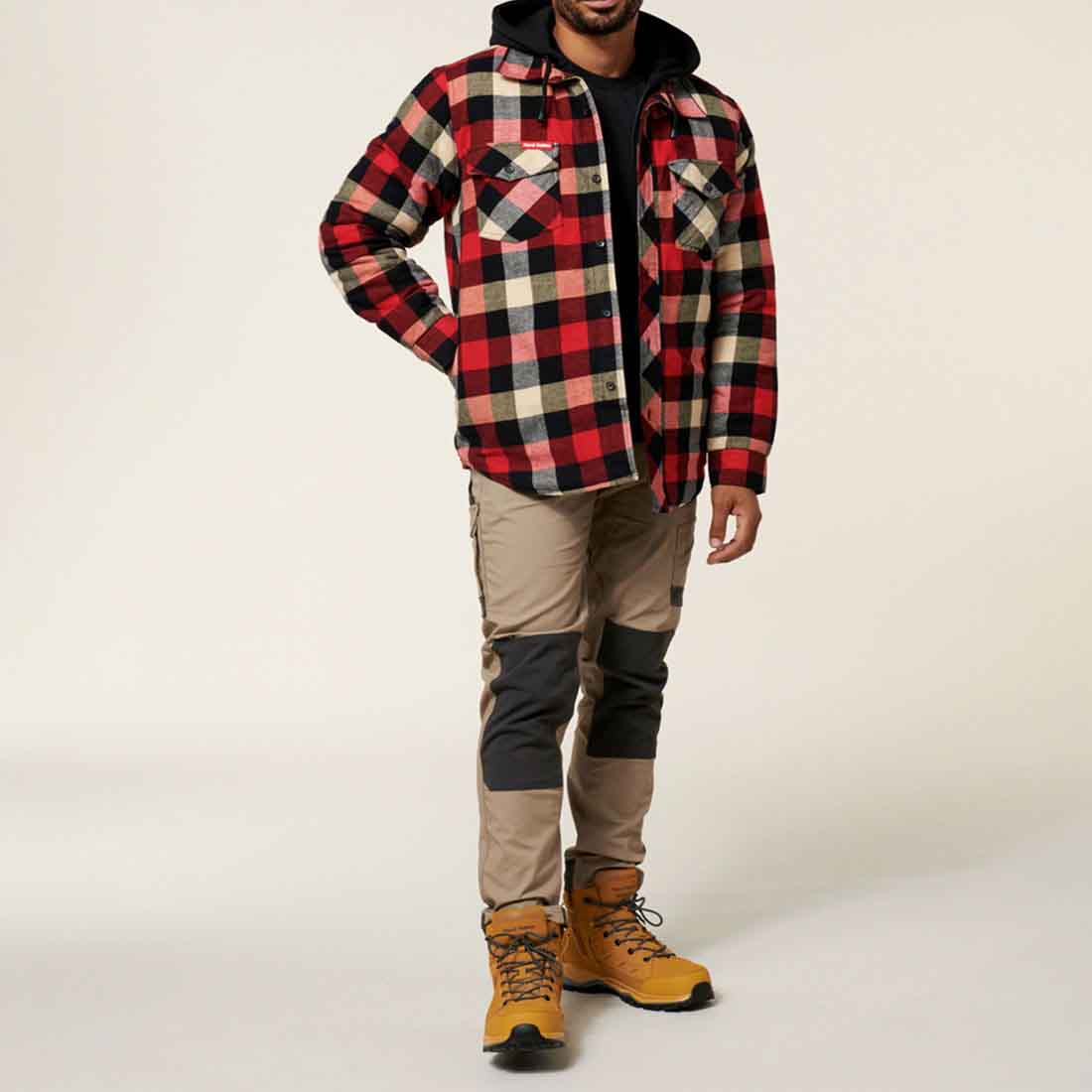 Hard Yakka Red Quilted Shacket | Men&