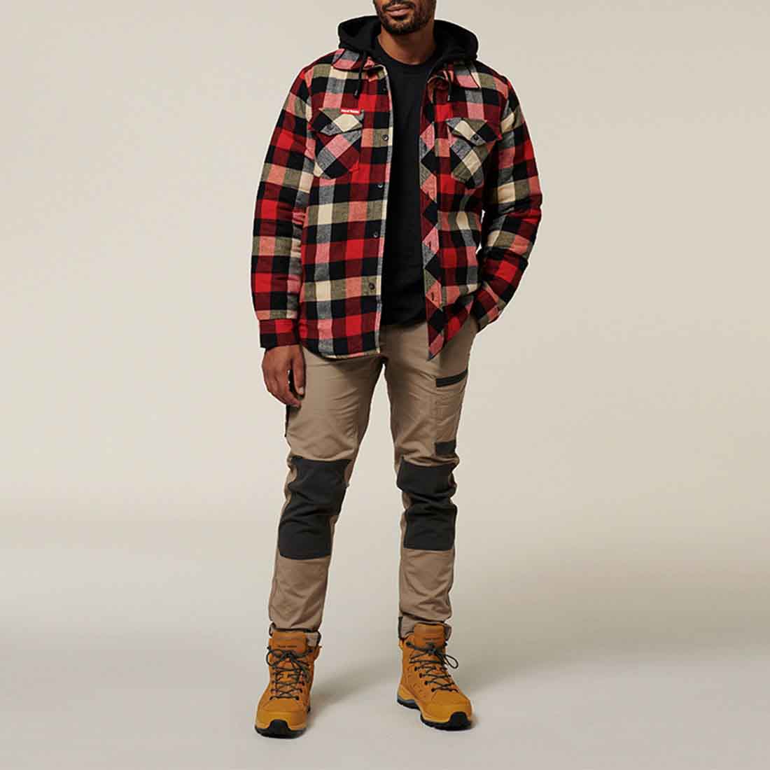 Hard Yakka Red Quilted Shacket | Men&