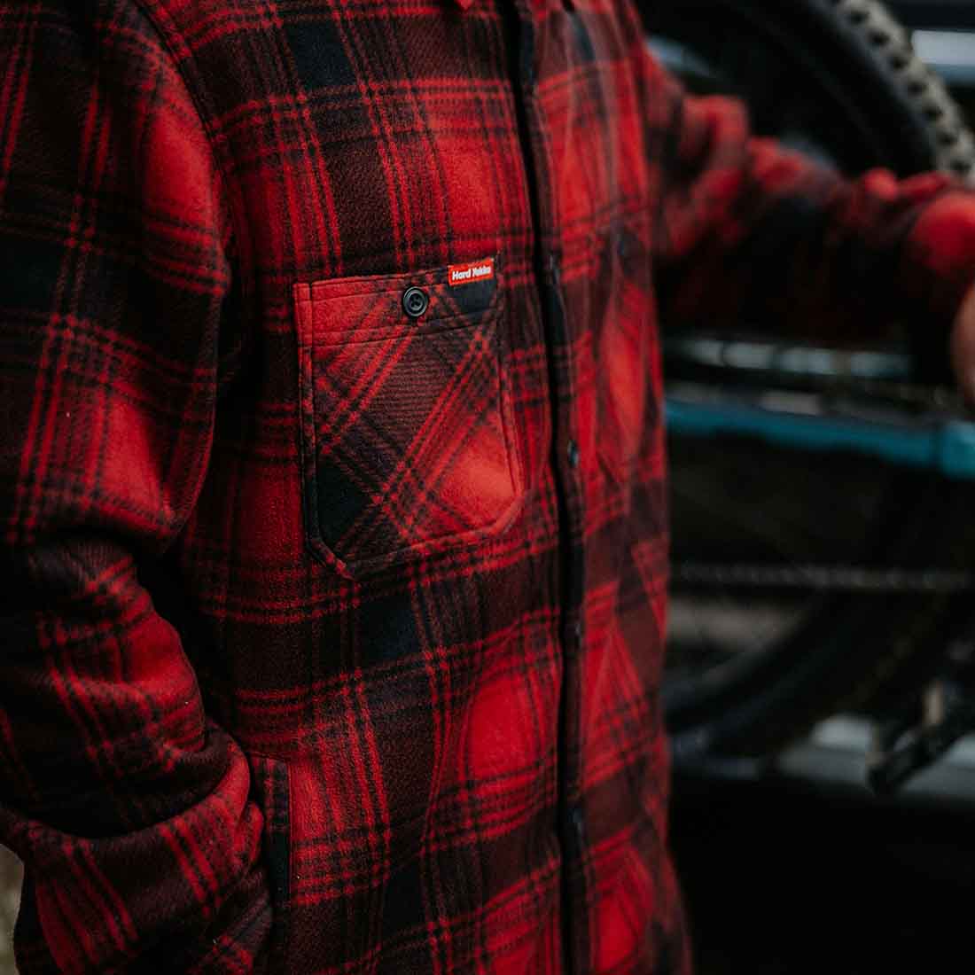 Hard Yakka Sherpa Jacket in Red | Men&