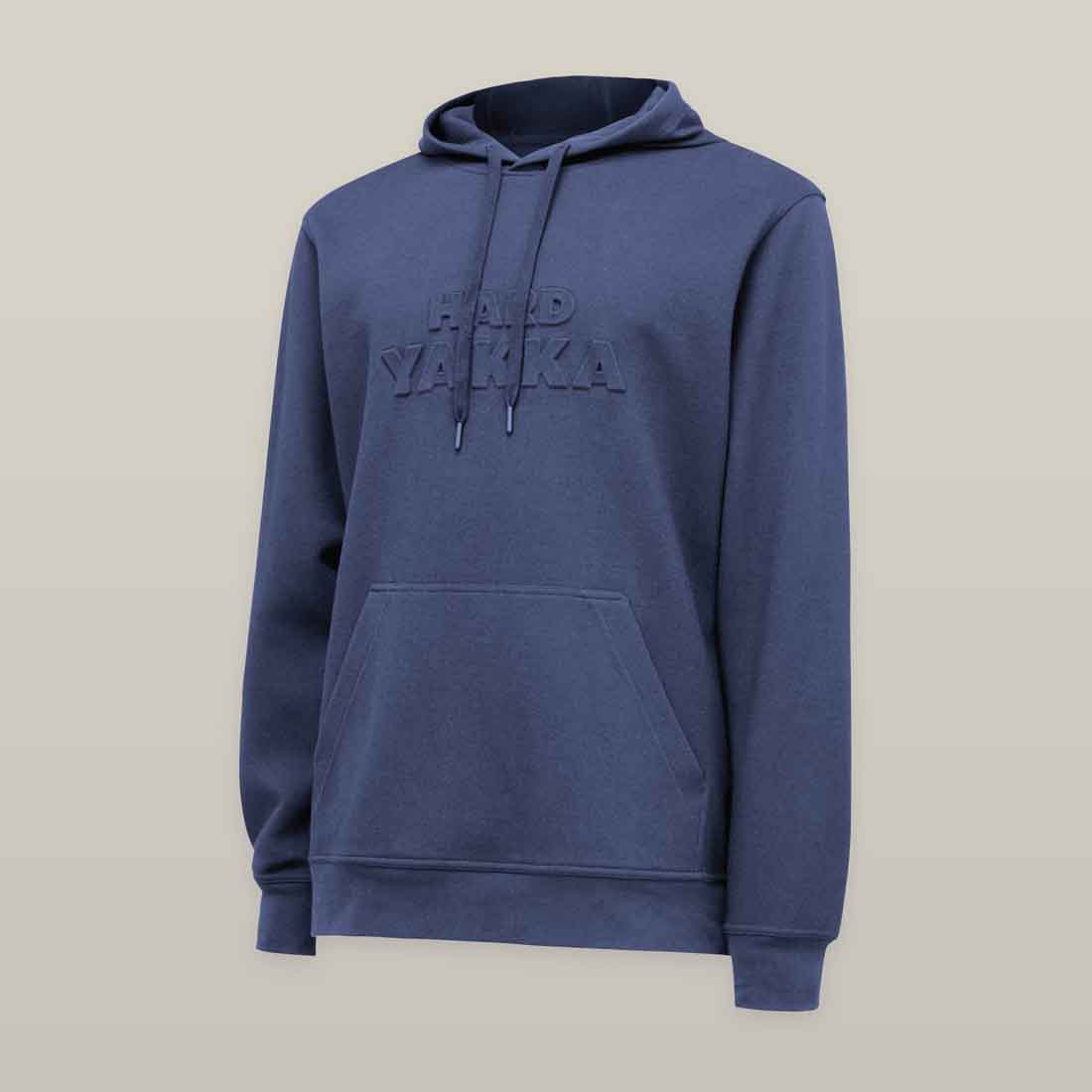 Hard Yakka Men's Embossed Pullover Hoodie in Indigo | Men's Navy Hoodies