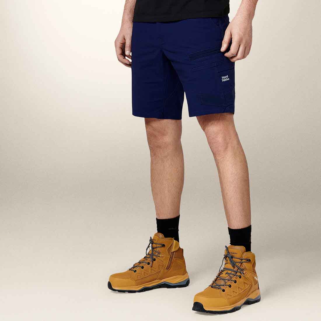 Hard Yakka Men's Raptor Active Cargo Shorts Navy