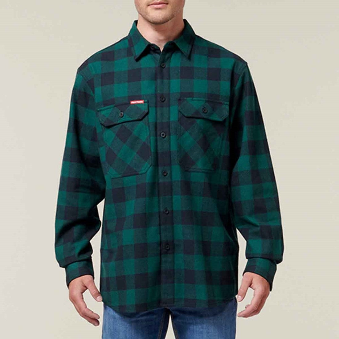 Hard Yakka Men's Check Flannel Shirt Green