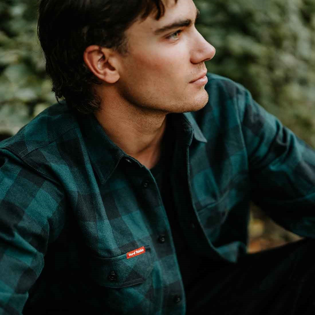 Hard Yakka Men's Check Flannel Shirt Green