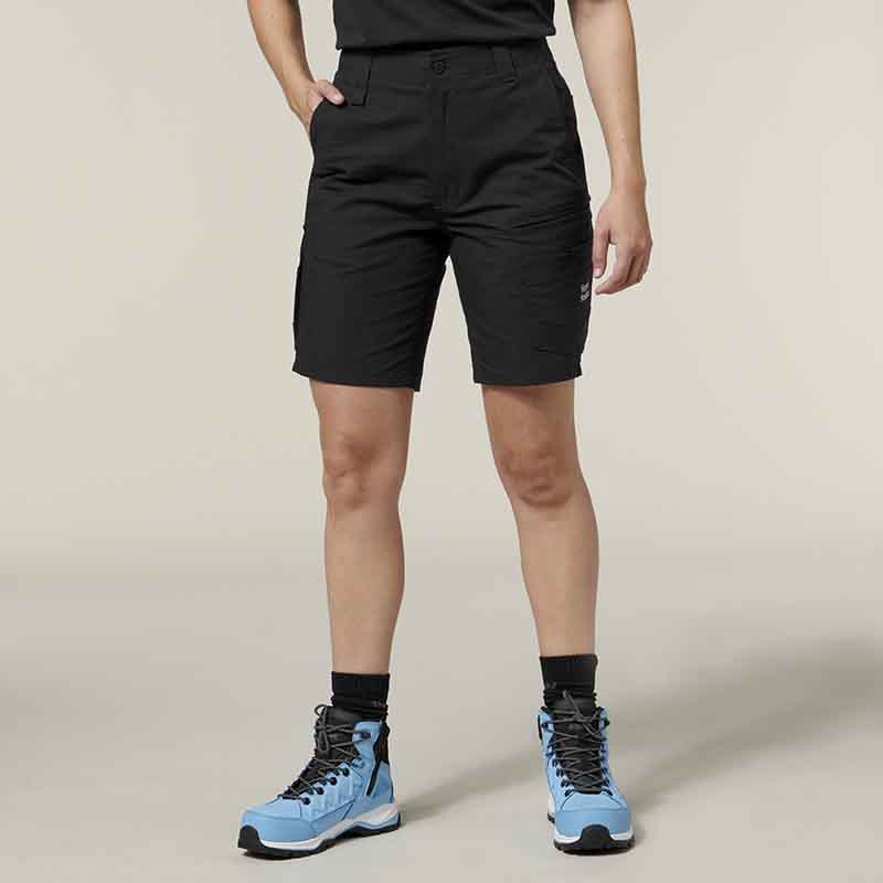 Hard Yakka Raptor Active Women's Work Shorts in Black