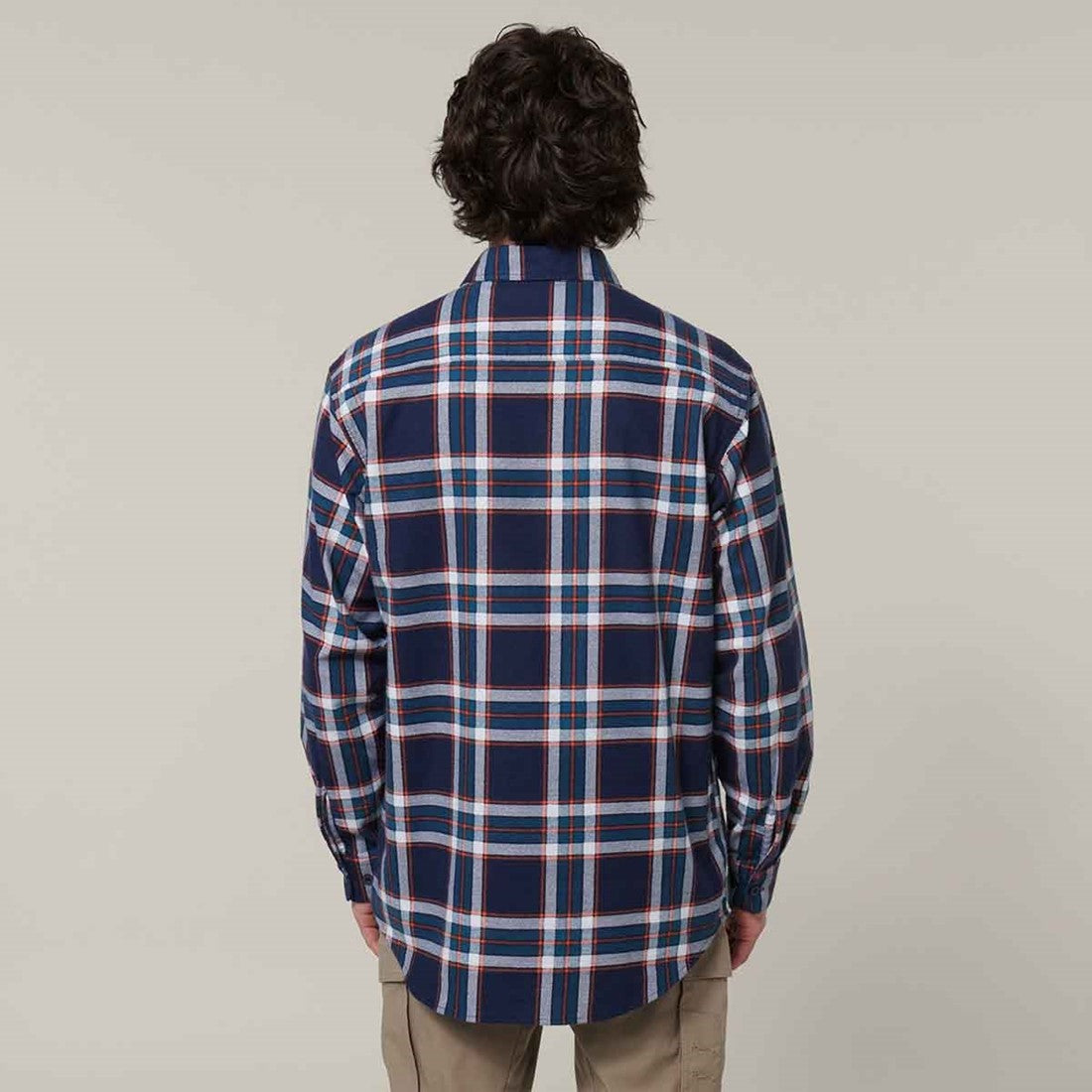Hard Yakka Men's Lightweight Check Flannel Shirt Navy