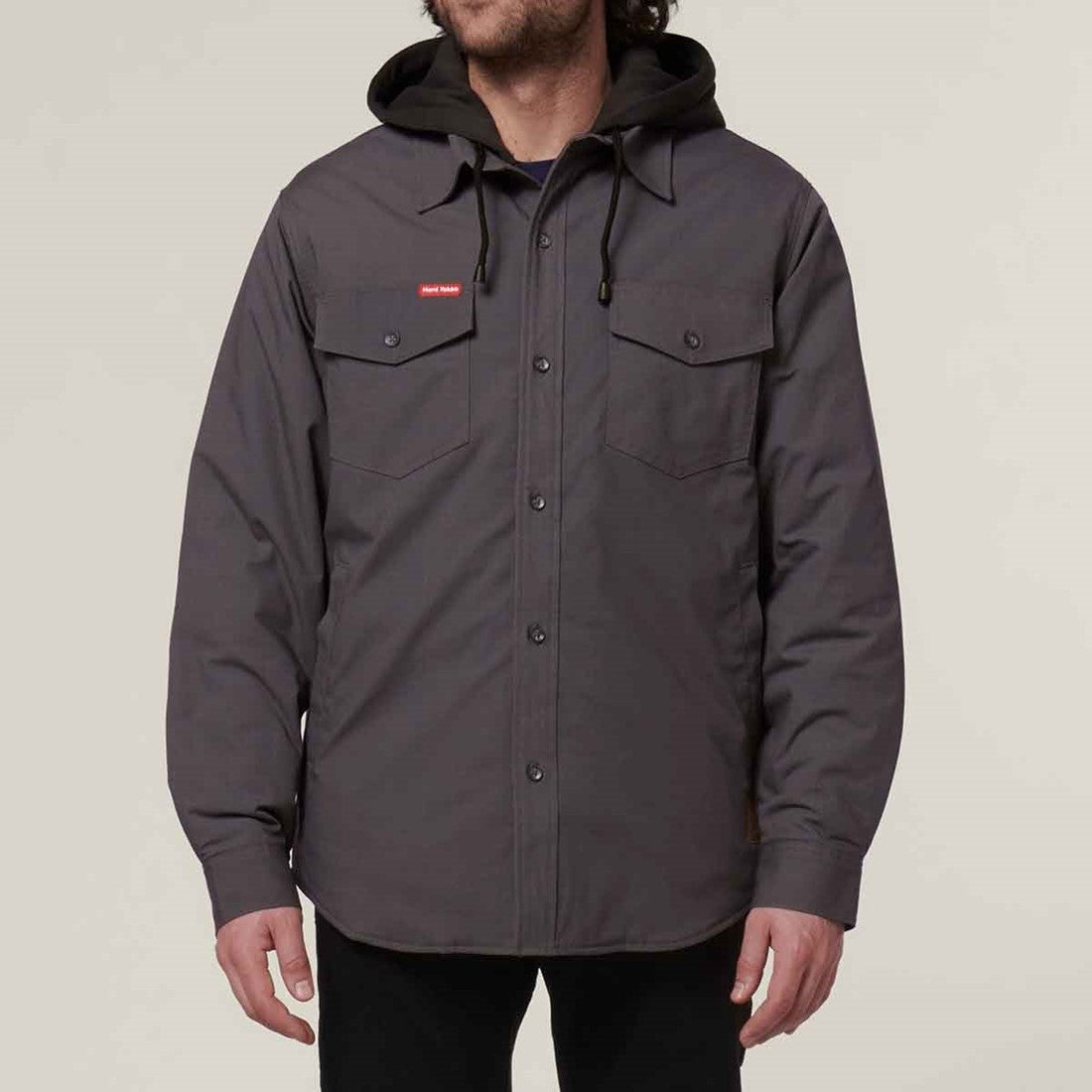 Hard Yakka Men's Quilted Solid Shacket Charcoal