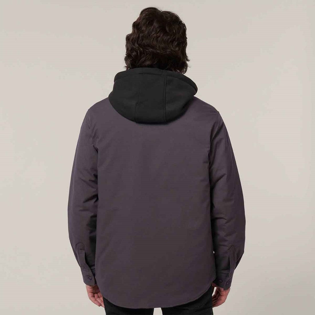 Hard Yakka Men's Quilted Solid Shacket Charcoal