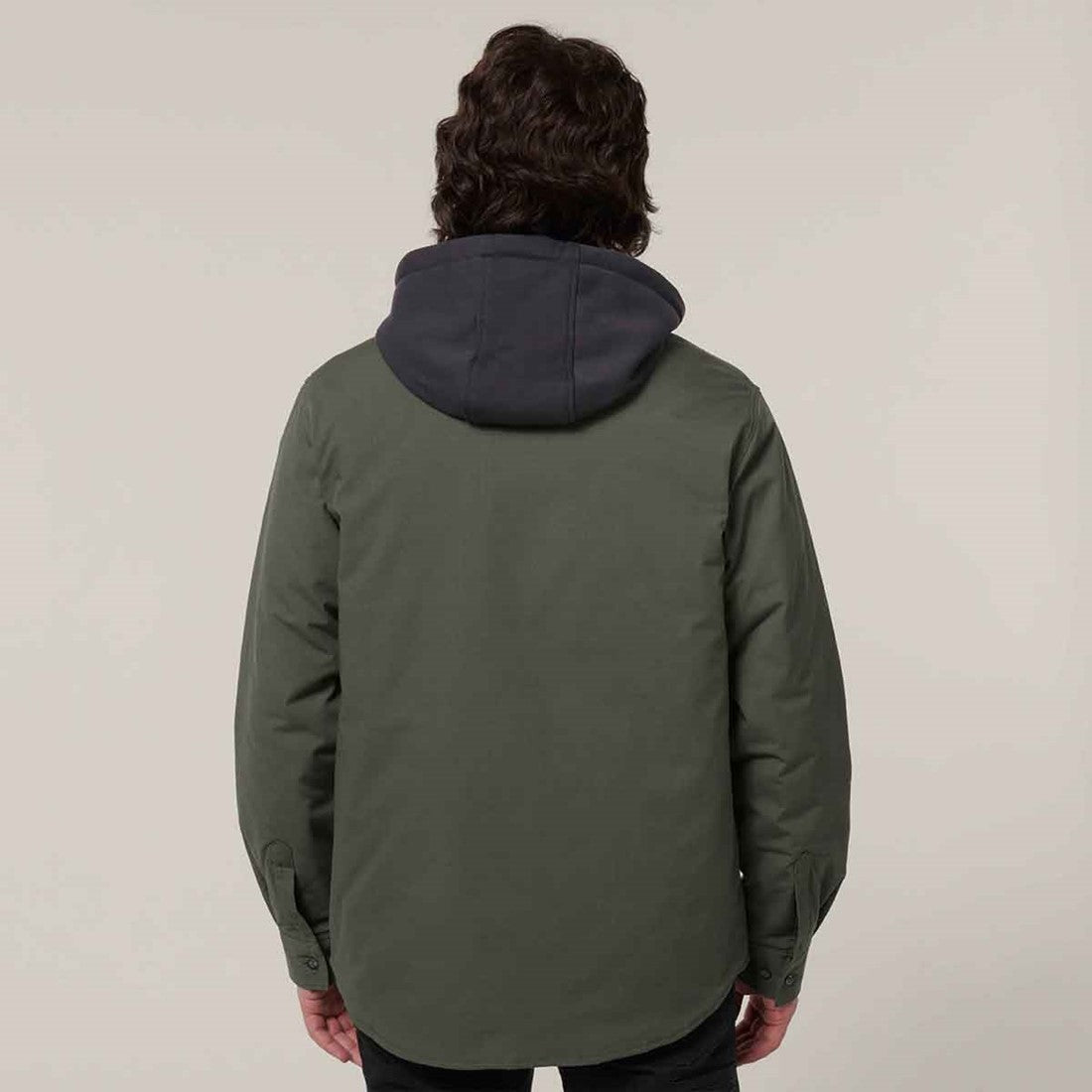 Hard Yakka Men's Quilted Solid Shacket Military Green