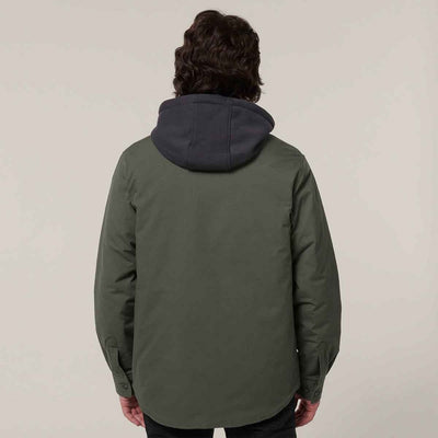 Hard Yakka Men's Quilted Solid Shacket Military Green