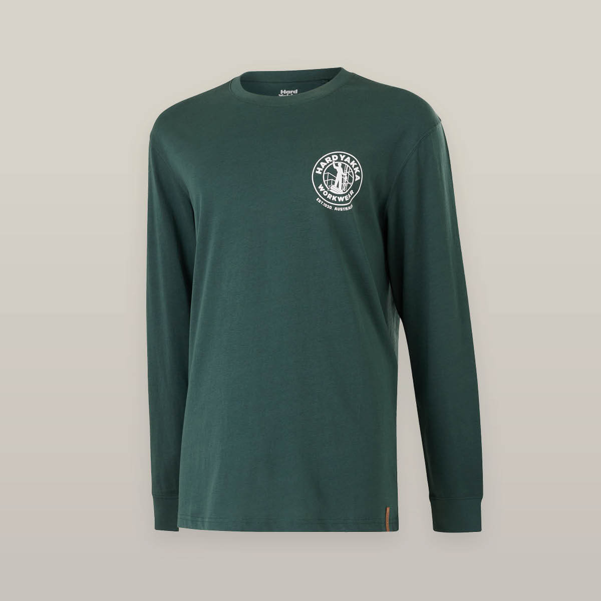 Hard Yakka Heritage Long Sleeve Green T-Shirt | Men&