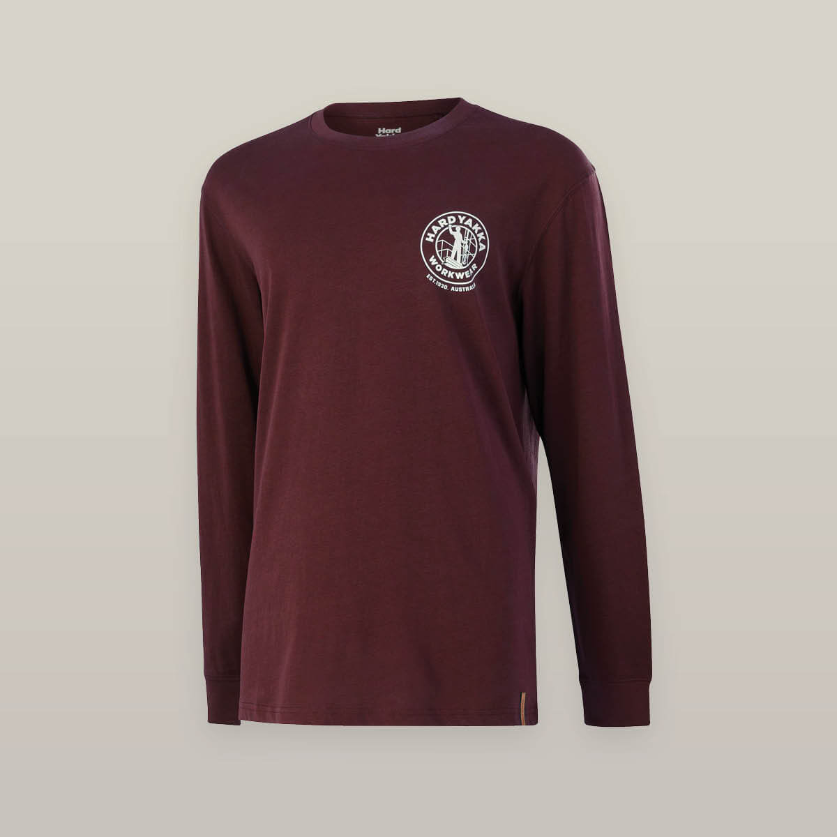 Hard Yakka Heritage Long Sleeve Red T-Shirt | Men&