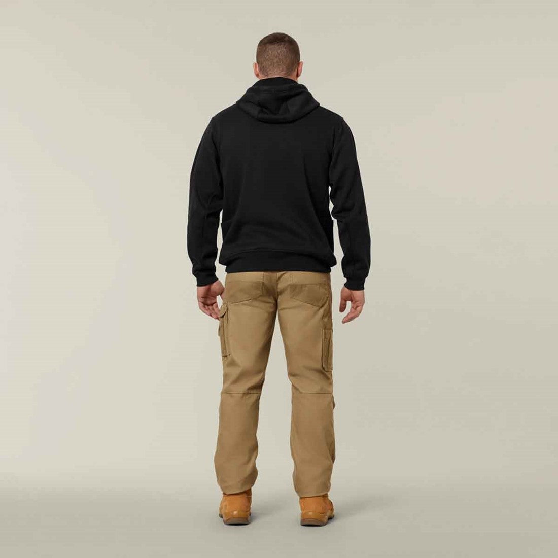 Hard Yakka Men's Brushed Fleece Hoodie Black