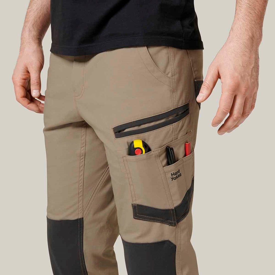 Hard Yakka Men's Raptor Active Work Trousers Desert
