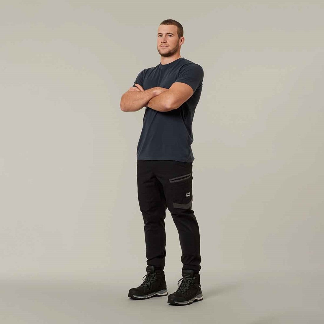 Hard Yakka Men's Raptor Active Cuffed Work Trousers Black