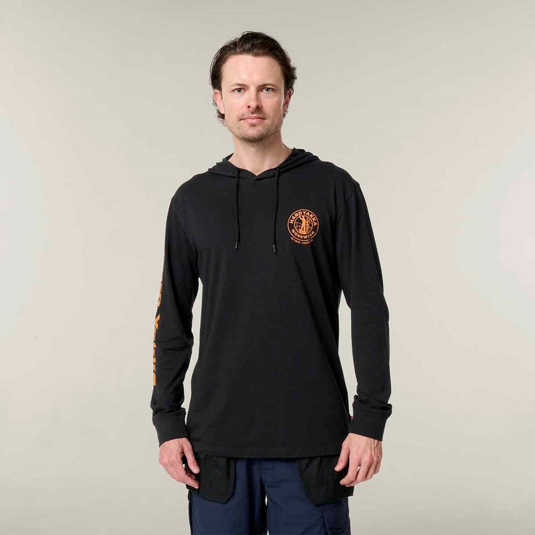 Hard Yakka Men's Heritage Icon Lightweight Hoodie Black