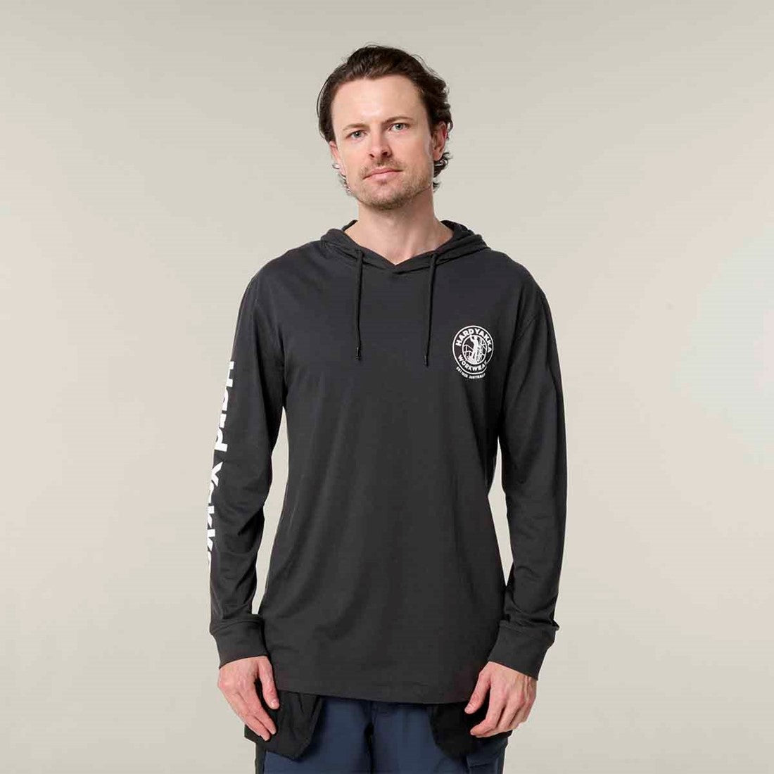 Hard Yakka Men's Heritage Icon Lightweight Hoodie Charcoal