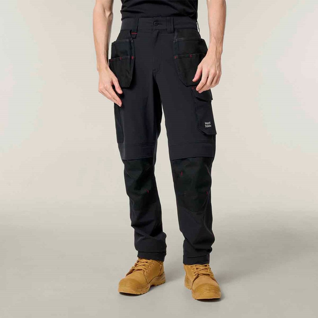 Hard Yakka Men's Toughmaxx Lite Holster Pocket Trousers Black
