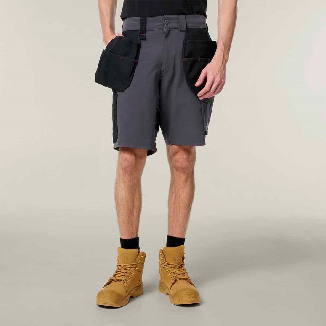Hard Yakka Men's Toughmaxx Lite Holster Pocket Shorts Graphite